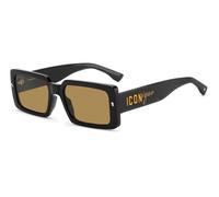 Dsquared2 Homme Dsquared2 ICON 0029/S 71C/70 Lunettes de soleil Acétate Noir Marron Carré Normale