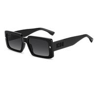 Dsquared2 Homme Dsquared2 ICON 0029/S 807/9O Lunettes de soleil Acétate Noir Gris Carré Normale Nuancé
