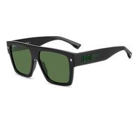 Dsquared2 Homme Dsquared2 ICON 0030/S 7ZJ/QT Lunettes de soleil Acétate Noir Vert Carré Normale