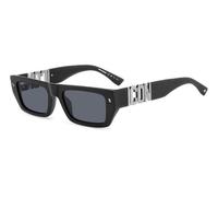 Dsquared2 Homme ICON 0011/S 003/IR Lunettes de soleil Acétate Noir Gris Carré Normale