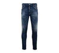 Dsquared2, Homme, Jeans, Bleu, Taille: 3XL Jean Homme avec Bouton et Patch en Cuir