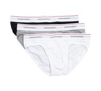 Dsquared2, Homme, Sous-vêtements, Multicolore, Taille: M Lot de 3 slips unis à taille élastique