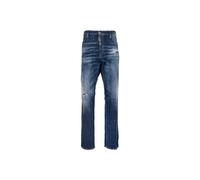 Dsquared2 - Jean Homme avec Bouton et Patch en Cuir - Homme - Jeans - Bleu - Taille: L