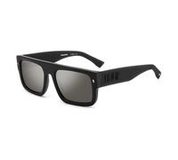 Dsquared2 Lunettes de soleil ICON 0003/S 003/T4 Homme Acétate Noir Gris Carré Miroir