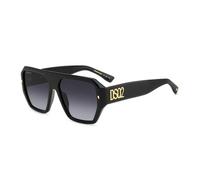 Dsquared2 - Lunettes de Soleil Flat-Top Audacieuses avec Feuilles d'Érable - unisex - Accessoires - Noir - Taille: 58 MM