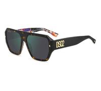 DSQUARED2 lunettes, modèle D2 0128, couleur havana PATTERN, verre 58 mm, pont 16 mm, non polarisées