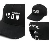 Dsquared2 Mini Icon Baseball Cap Chapeau Noir Neuf Réglable