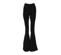 Dsquared2 - Pantalon Noir en Polyester Évasé avec Fermeture Éclair - Femme - Pantalons - Noir - Taille: 36 FR