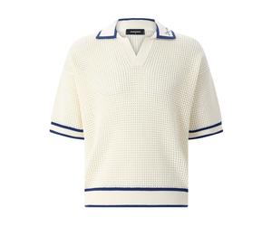 Dsquared2 - Polo Crochet - Homme - Tops - Beige - Taille: M