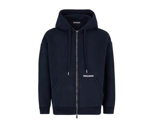 Dsquared2 - SweaT-shirt à capuche zippé coupe boyfriend avec logo - Homme - Sweatshirts et sweats à capuche - Bleu - Taille: S