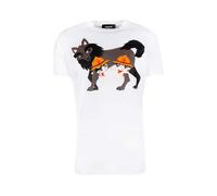 Dsquared2 - T-shirt Blanc en Coton Fabriqué en Italie - Homme - Tops - Blanc - Taille: XL
