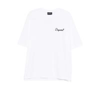 Dsquared2 T-shirt col rond manches courtes logo brodé coupe ample Blanc Taille S