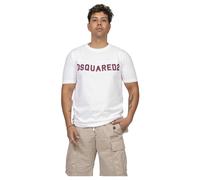 Dsquared2 - Vintage Fade Cool Football Fit T-shirt - Homme - Tops - Blanc - Taille: M