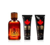 Dsquared2 Wood for Him EDT 100 ml + Baume après-rasage 100 ml + Gel douche 100 ml