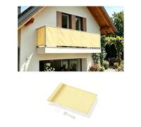 DSRDRFG Brise Vue Balcon 0.5x5m/50x500cm Cache Vue Balcon 220g/m² Protection UV Résistant à l'eau & aux Intempéries Pare-Soleil ExtérieurJardin et Terrasse avec Attaches de câble, Jaune Sable