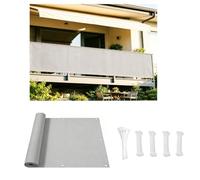 DSRDRFG Brise Vue Balcon Gris Clair 50x500cm Couverture de Écran Jardin 220g/m² PES Protection UV Résistant aux Déchirures et au Vent Protection Contre Les Regards avec Attaches de Câble