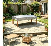 DSRDRFG Housse de Table de Jardin 175x70x30cm/LxlxH Housse de Plateau de Table, Imperméable Anti-UV Rectangle Bache de Protection pour Extérieur Patio Dining Tables Chaise Meubles, Argent