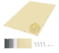 DSRDRFG Voile d'ombrage 2.2x4M Imperméable Bache Ombrages, Voiles Ombrages Rectangulaire avec œillets Protection UV à 95% pour Patio Jardin Terrasse Extérieur et pergola, Sable