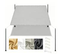 DSRDRFG Voile d'ombrage Imperméable Rectangulaire 5x10M PES 220g/m² Toile d'ombrag, Filet Dombrage avec Oeillets pour Abri Voiture Serre Jardin Camping Couverture Potager Terrasse, Gris Clair