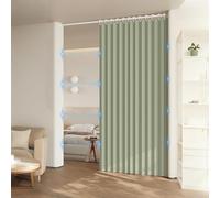 DSSHENGDS Rideau de Porte de Placard Pliant, Rideau de Douche plissé en accordéon, pour Placard, Chambre, cloison de Salle de Bain-Matcha Green- 80x240cm