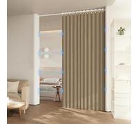 DSSHENGDS Rideau de Porte de Placard Pliant, Rideau de Douche plissé en accordéon, pour Placard, Chambre, cloison de Salle de Bain-Light Brown- 100x220cm