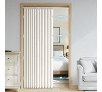 DSSHENGDS Rideau de Porte de Placard Pliant, Rideau de Douche plissé en accordéon, pour Placard, Chambre, cloison de Salle de Bain-Beige- 120x220cm
