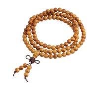 dssmboom Bracelet 108 Perles Mala Bracelet Bouddhiste en Perles de Bois | Collier rosaire bouddhiste tibétain mixte, bracelet perlé en bois naturel pour la prière et la méditation