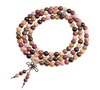 dssmboom Bracelet 108 Perles Mala Bracelet Bouddhiste en Perles de Bois | Collier rosaire bouddhiste tibétain mixte, bracelet perlé en bois naturel pour la prière et la méditation