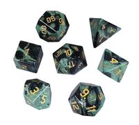 dssmboom Ensemble de 7 dés polyédriques en Jaspe Kambaba DND avec boîte pour Jeux de Table RPG MTG, dés en Cristal de guérison pour la décoration et la Collection à la Maison