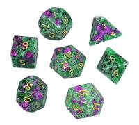 dssmboom Ensemble de 7 dés polyédriques en Rubis et fuchsite DND avec boîte pour Jeux de Table RPG MTG, dés en Cristal de guérison pour la décoration et la Collection à la Maison