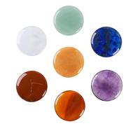 dssmboom Ensemblede 7 Pierres de Cristal de 7 Chakras Poli Gravées de Symboles Magiques d'Archanges pour l'Équilibre des Chakras, Pierre de Poche Décorative pour la Décoration de la Maison
