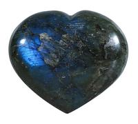 dssmboom Natural Labradorite Crystal Stone for Home Decor, Love Heart Worry Stone pour la méditation, l'anxiété, 4.06"-5.32"