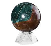 dssmboom Océan Naturel Jasper Boule de Cristal Boule de Pierre | 51-60mm Sphère en cristal avec support en acrylique, sphère en pierre pour la maison, décor de bureau, méditation