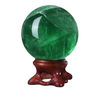 dssmboom Sphère en Fluorite, Boule de Cristal avec Support | Sphère de pierre cristalline naturelle, décoration maison et bureau, pierre polie pour méditation et sorcellerie, 41-50 mm