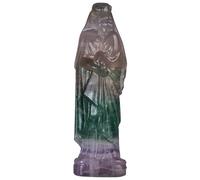 dssmboom Statue de la Vierge Marie et de l'enfant Jésus en Cristal | Statue de cristal de fluorite de guérison sculptée à la main la Vierge Marie bénie avec l'enfant Jésus figurine catholique