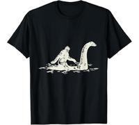 Dstarbbk Bigfoot Sasquatch Riding The Loch Ness Monster Funny T Shirt Black L