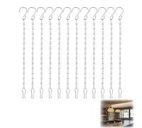 Dstarymnix ChaîNes De Suspension Pot De Fleurs, ChaîNes Suspension, Lot de 12 ChaîNes GalvaniséEs 25 Cm, Crochets S RéGlables, ChaîNe MéTal pour Paniers Suspendus, Lanternes, Mangeoires, Charge 5 Kg