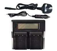 DSTE® 1.5A Fast Charging Dual Batterie Chargeur Compatible pour Fujifilm NP-T125 GFX 50S GFX50S GFX 50R GFX50R GFX 100 comme BC-T125