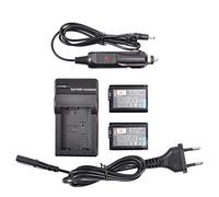 DSTE 2-Pack Batteries + Travel Chargeur Compatible pour Sony NP-FW50 ZV-E10 RX10 IV DSC-RX10M3 DSC-RX10M2 DSC-RX10 SLT-A37 SLT-A55V a6100 a6300 a6400 a7 a7S a7R II ILCE-QX1