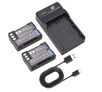 DSTE 2-Pack BLM-1 PS-BLM1 Batterie et Chargeur Compatible pour Olympus E-1 E-3 E-30 E-520 E-300 E-330 E-500 E-510