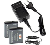 DSTE 2-Pack DMW-BLH7 Batterie et Chargeur Compatible pour Panasonic Lumix DMC-GM1 DMC-GM1D DMC-GM1K DMC-GM1KD DMC-GM1KK DMC-GF7K