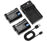 DSTE 2-Pack EN-EL15 ENEL15 Batterie et Chargeur Compatible avec Nikon D7000 D7100 D7200 D600 D610 D750 D800 D800E D810A