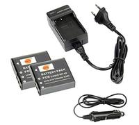 DSTE 2-Pack NP-40 Batterie et Chargeur Compatible pour Casio Exilim EX-FC100 EX-FC150 EX-FC160S EX-Z400