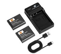 DSTE 2-Pack NP-BG1 NP-FG1 Batterie et Chargeur Compatible avec Sony Cyber-Shot DSC-T20 DSC-T100 DSC-W30 DSC-W50 DSC-W55 DSC-W70 DSC-W120 DSC-W130
