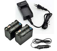 DSTE 2-Pack NP-F970 NP-F950 Batterie et Chargeur pour Sony CCD-SC55 CCD-SC65 CCD-TR76 CCD-TR87 CCD-TR516 CCD-TR555 CCD-TR716 CCD-TR818 CCD-TR910 CCD-TR917 CCD-TR930