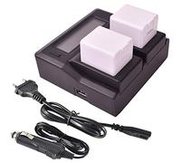 DSTE® 2 Pack Rechange Batterie Arlo A1/A1B + Double LCD Chargeur Compatible pour Arlo Pro Batterie,Arlo Pro 2 Batterie(VMA4400),Arlo Pro caméra de sécurité