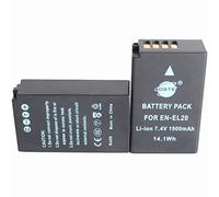 DSTE 2-Pack Rechange Batterie pour Nikon EN-EL20 Coolpix A, Nikon 1 J1, Nikon 1 J2, Nikon 1 J3, Nikon 1 AW1, Nikon 1 S1, Nikon 1 V3