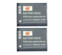 DSTE 2-Pack Rechange Batterie pour Pentax D-LI88 Optio H90 P70 P80 W90 WS80 TOSHIBA PX1686 PX1686E-1BRS SANYO Xacti DMX-CG10 DMX-CG100 DMX-CG11 DMX-CG110 DMX-CG11D DMX-CG11G DMX-CG11WDMX-CS1 DMX-GH1