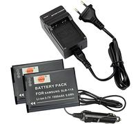 DSTE (2-Pack) SLB-11A Rechange Batterie + Voyage Chargeur Compatible pour Samsung WB600, WB650, WB700,WB1000, WB2000, CL65, CL80, EX1, HZ25W, HZ30W, HZ35W, HZ50W, ST5500, TL240, TL320, TL350, TL500