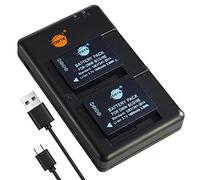 DSTE 2PCS DMW-BCG10E(1600mAh/3.7V) Batterie Chargeur Compatible pour Panasonic Lumix DMC-ZS15,ZS19,ZS20,ZS25,ZX33D1,TZ20,TZ25,ZR3 Caméra